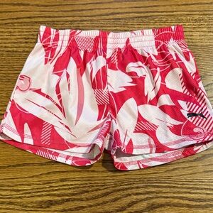 Puma Girls Pink and White Athletic Shorts